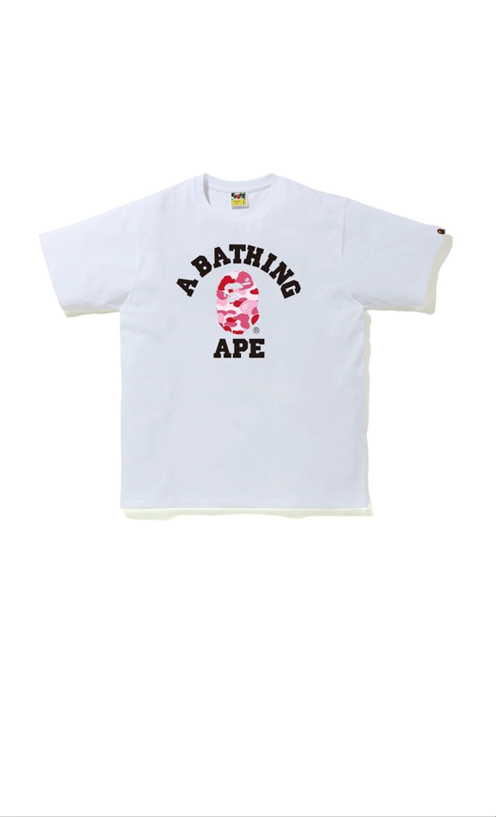 Bape ABC Camo College Tee (White/Pink)