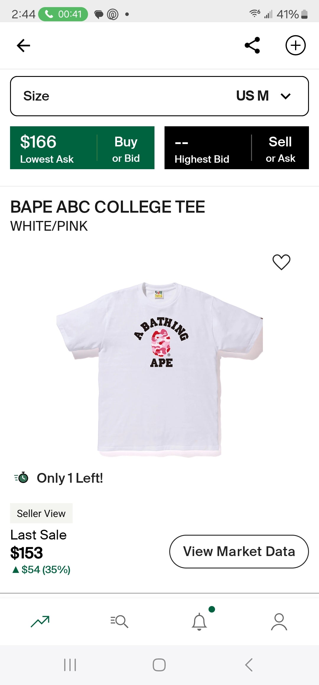 Bape ABC Camo College Tee (White/Pink)